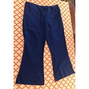 Cherokee Work Wear Scrub Pants Uniform Size Large Navy Blue Polyester Blend LB